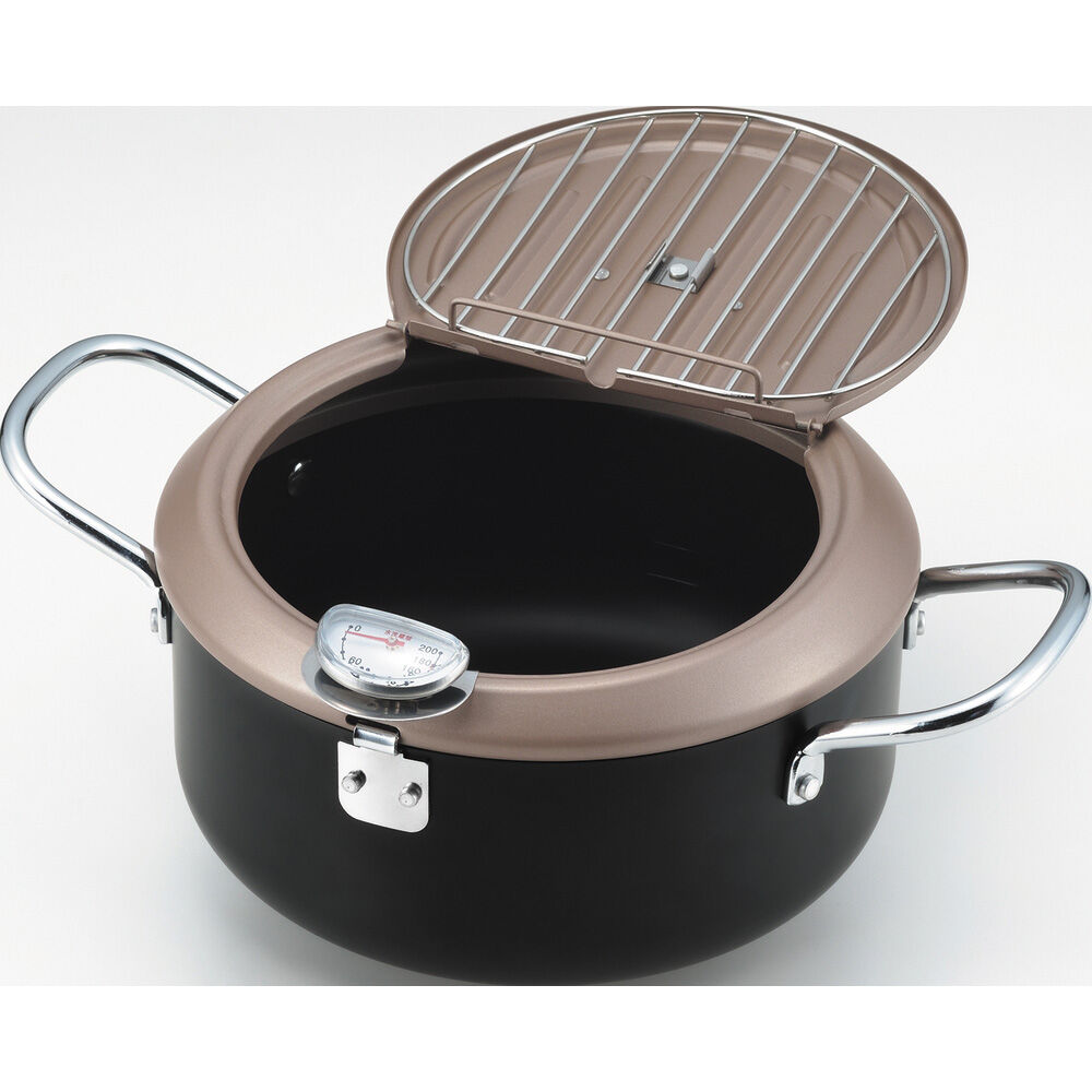 BACKYARD FAMILY「天ぷら鍋 蓋付き 20センチ 通販 食彩亭 バット フタ付き 鍋 20cm IH対応 揚げ鍋」|食器・キッチングッズ|ブラック1