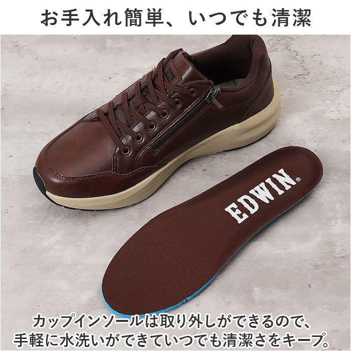 BACKYARD FAMILY「EDWIN エドウィン スニーカー メンズ EDW-7368 幅広 楽天 紐靴 フラットシューズ」|スリッポン|