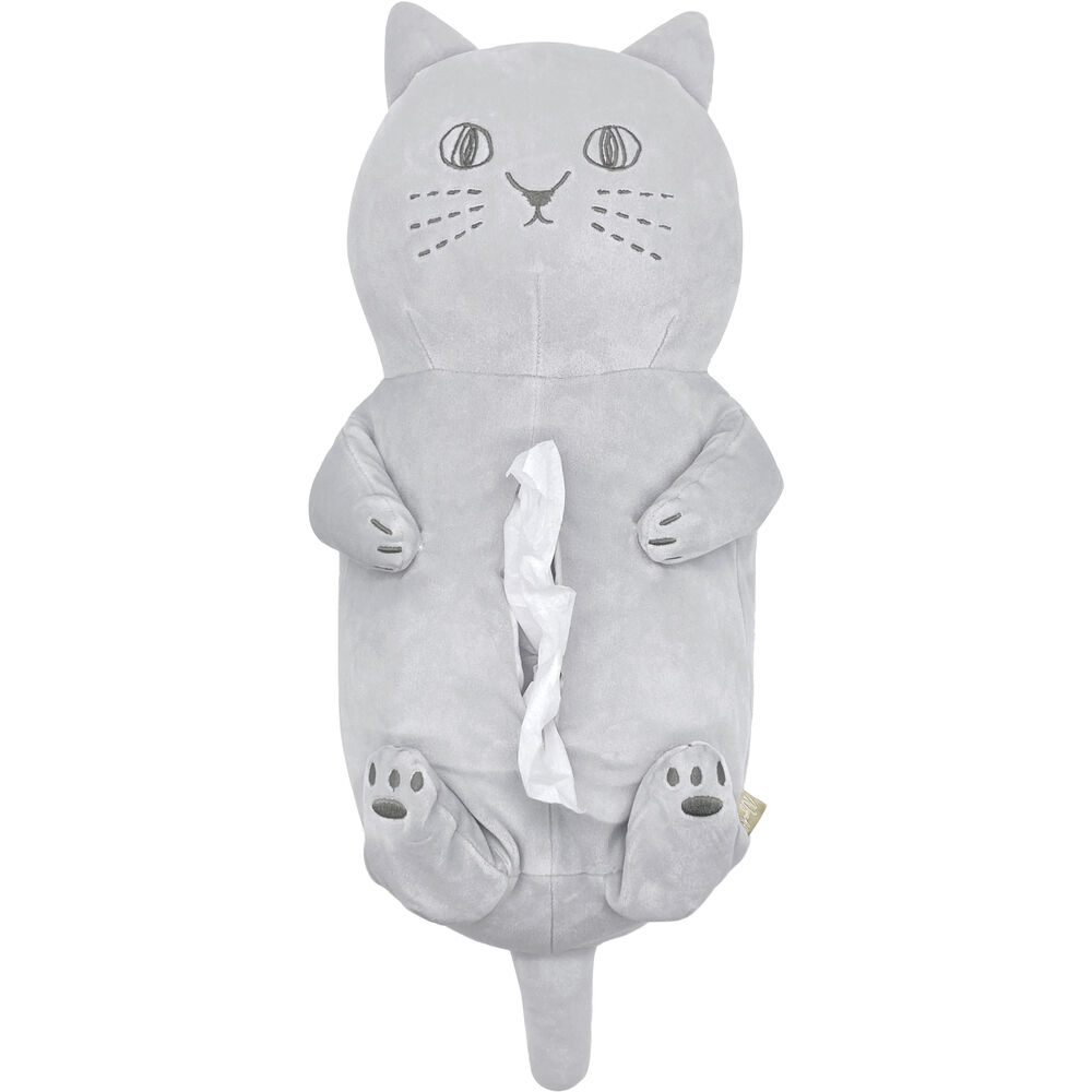 BACKYARD FAMILY「ティッシュカバー 猫 好評 ねこ ネコ にゃふにゃふ ティッシュケース ボックスティッシュケース」|その他|グレー1
