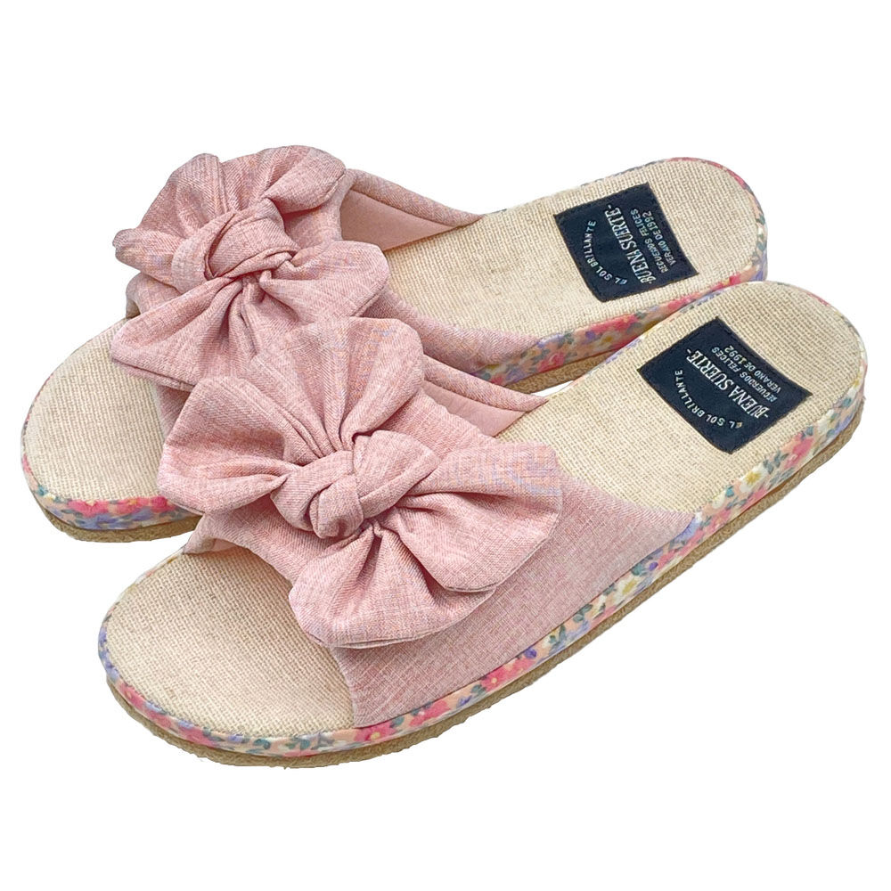 BACKYARD FAMILY「スリッパ おしゃれ 夏用 通販 サマースリッパ 前開きスリッパ レディーススリッパ ルームシューズ」|ルームシューズ|ピンク2