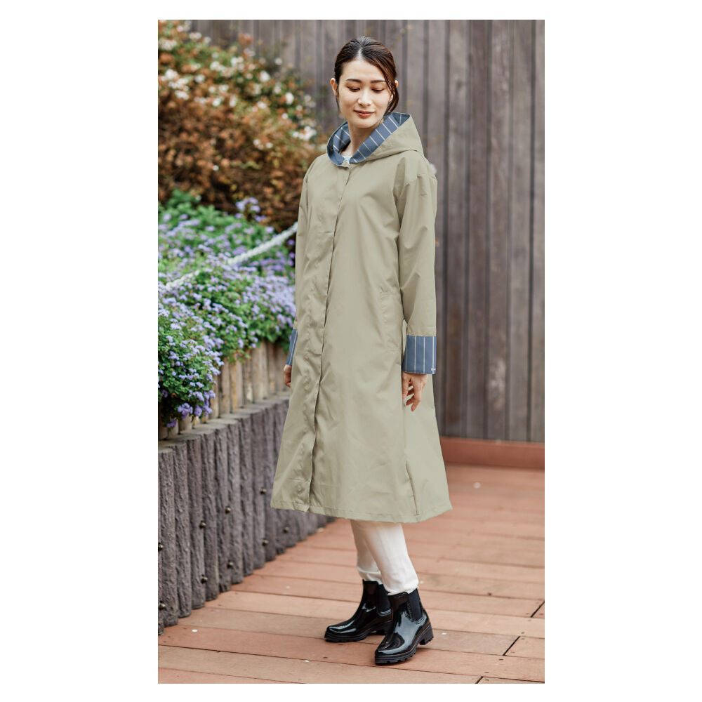 BACKYARD FAMILY「レインコート レディース 雨具 通販 レインウェア レインウエア カッパ 雨衣 合羽 取り外し可能」|レインコート|グリーン1