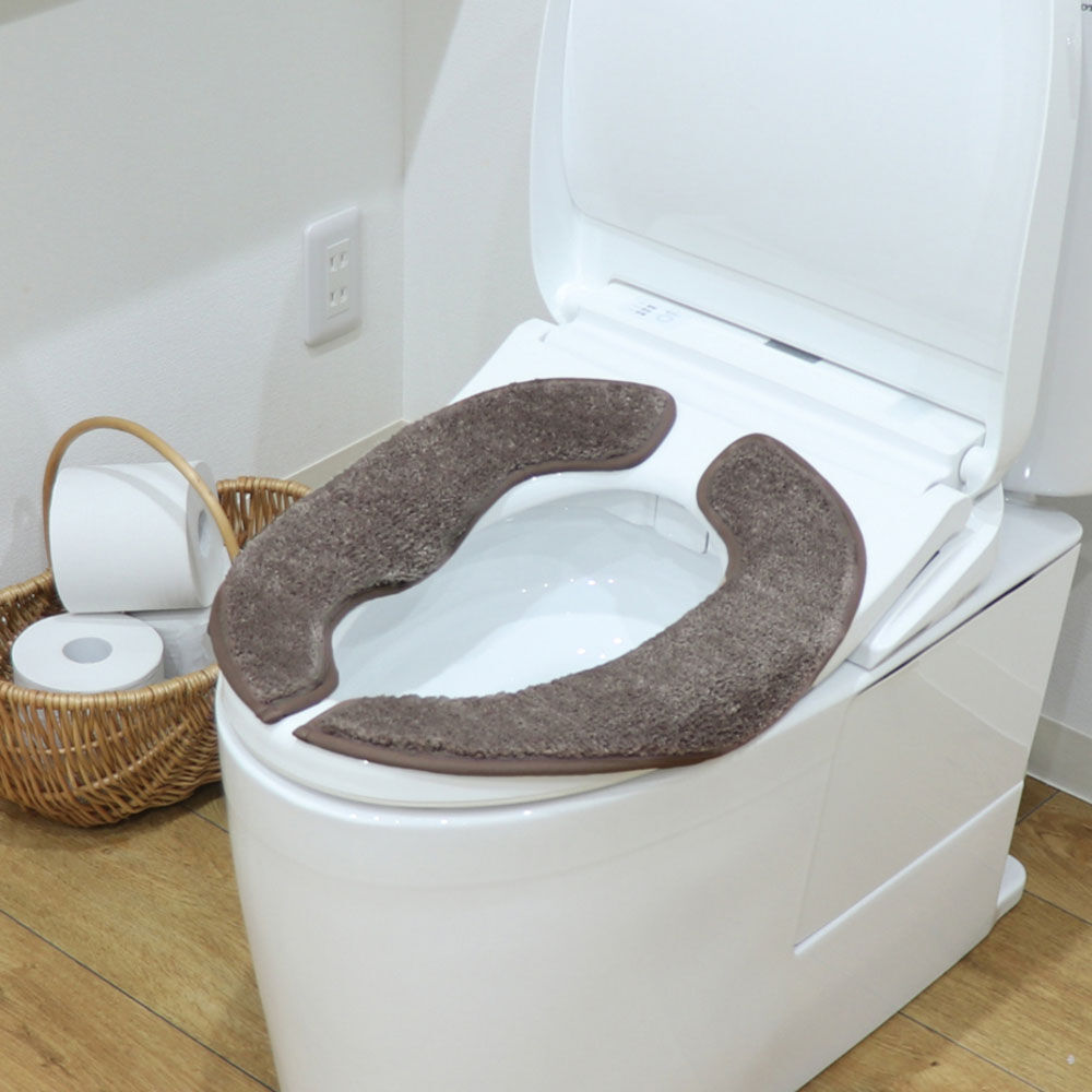 BACKYARD FAMILY「便座マット 通販 便座クッション 便座カバー 便座シート トイレカバー 取り付け簡単 洗浄暖房型」|トイレタリー・ランドリーグッズ|ブラウン1