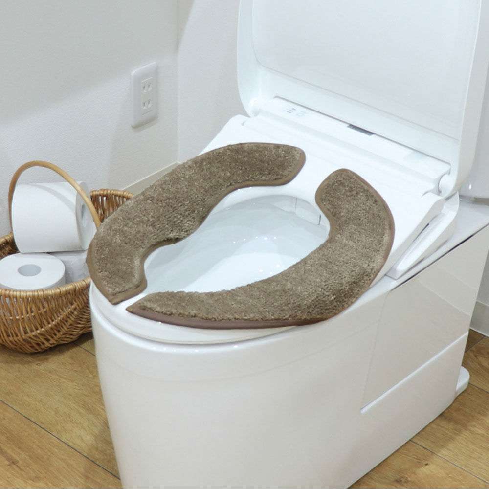 BACKYARD FAMILY「便座マット 通販 便座クッション 便座カバー 便座シート トイレカバー 取り付け簡単 洗浄暖房型」|トイレタリー・ランドリーグッズ|ベージュ1