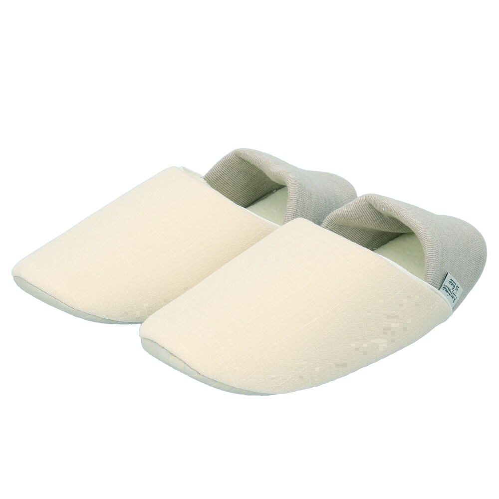 BACKYARD FAMILY「防災スリッパ 通販 スリッパ 前詰まりスリッパ ルームシューズ 室内履き 踏み抜き防止 蓄光テープ」|ルームシューズ|ホワイト1