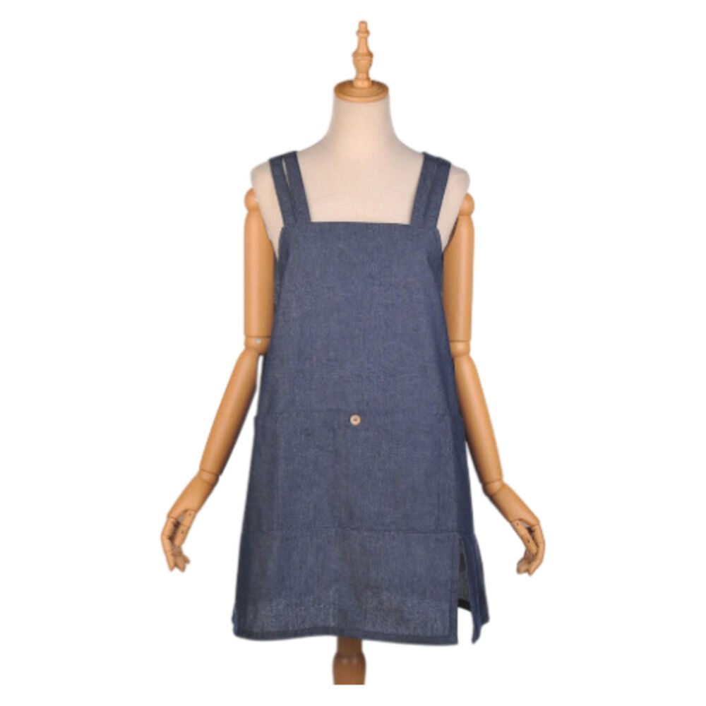 BACKYARD FAMILY「エプロン おしゃれ 通販 釦あきエプロン レディース女性 着脱が簡単 後ろボタン コットン 綿」|その他|ブルー2