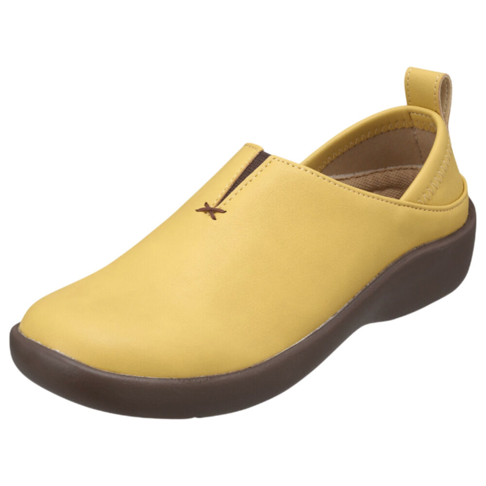 BACKYARD FAMILY「パンジー 靴レディース 通販 スリッポン シューズ くつ 女性 婦人 合成皮革 履きやすい」|スリッポン|イエロー1