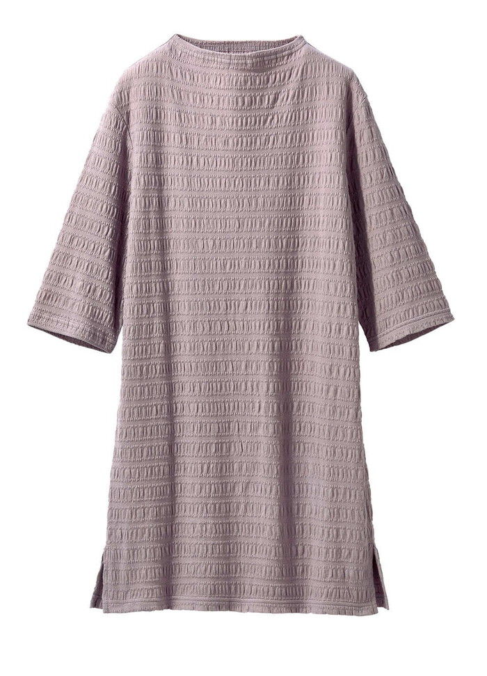 BACKYARD FAMILY「チュニック レディース 通販 ジャガードチュニック レディースチュニック 綿混 トップス 半袖」|Tシャツ・カットソー|