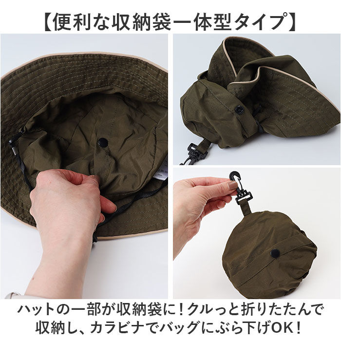 BACKYARD FAMILY「帽子 レディース バケット ハット 通販 バケットハット あご紐付き シンプル ロゴ 折りたたみ」|ハット|