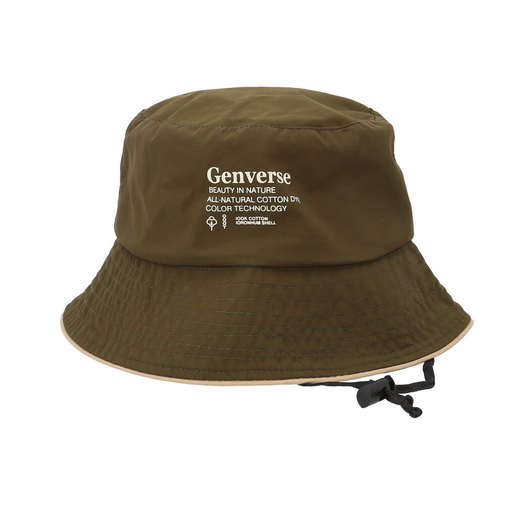 BACKYARD FAMILY「帽子 レディース バケット ハット 通販 バケットハット あご紐付き シンプル ロゴ 折りたたみ」|ハット|グリーン1