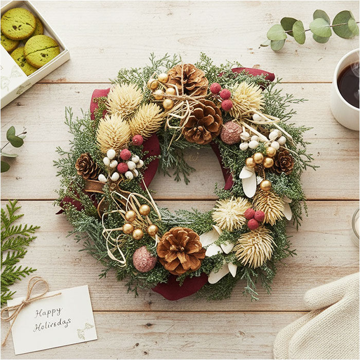 BACKYARD FAMILY「クリスマスリース 玄関 外 通販 リース ドア ナチュラルリース 玄関リース 玄関飾り 壁飾り 秋」|その他|