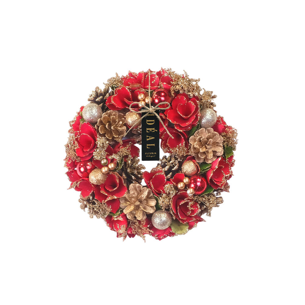 BACKYARD FAMILY「クリスマスリース 玄関 外 通販 リース ドア ナチュラルリース 玄関リース 玄関飾り 壁飾り 秋」|その他|レッド2