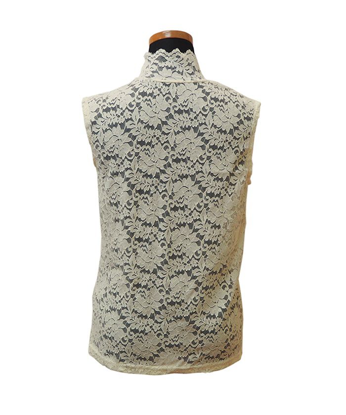 BACKYARD FAMILY「ハイネック レース タンクトップ 通販 ノースリーブ 透け感 トップス ハイネックレースインナー」|その他|