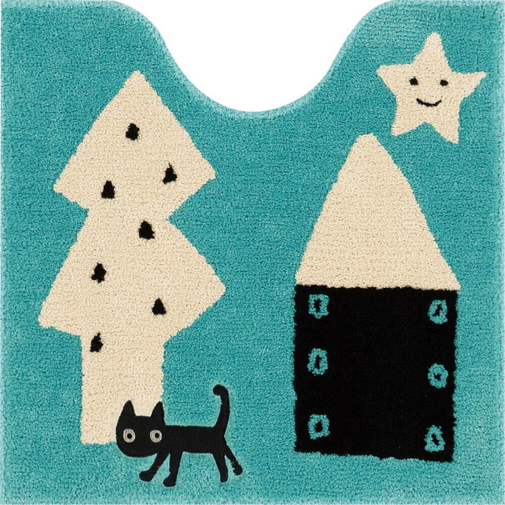 BACKYARD FAMILY「トイレマット 洗える 通販 トイレ用マット トイレ マット おしゃれ 60&times;60 アツコマタノ」|トイレタリー・ランドリーグッズ|ブルー1