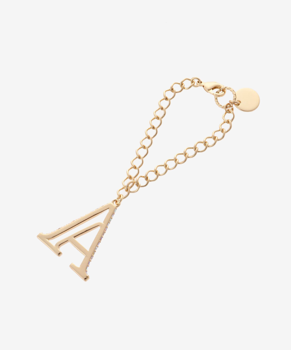 Samantha Vega「サイドビジューイニシャルバッグチャーム(A)」|チャーム・キーホルダー|