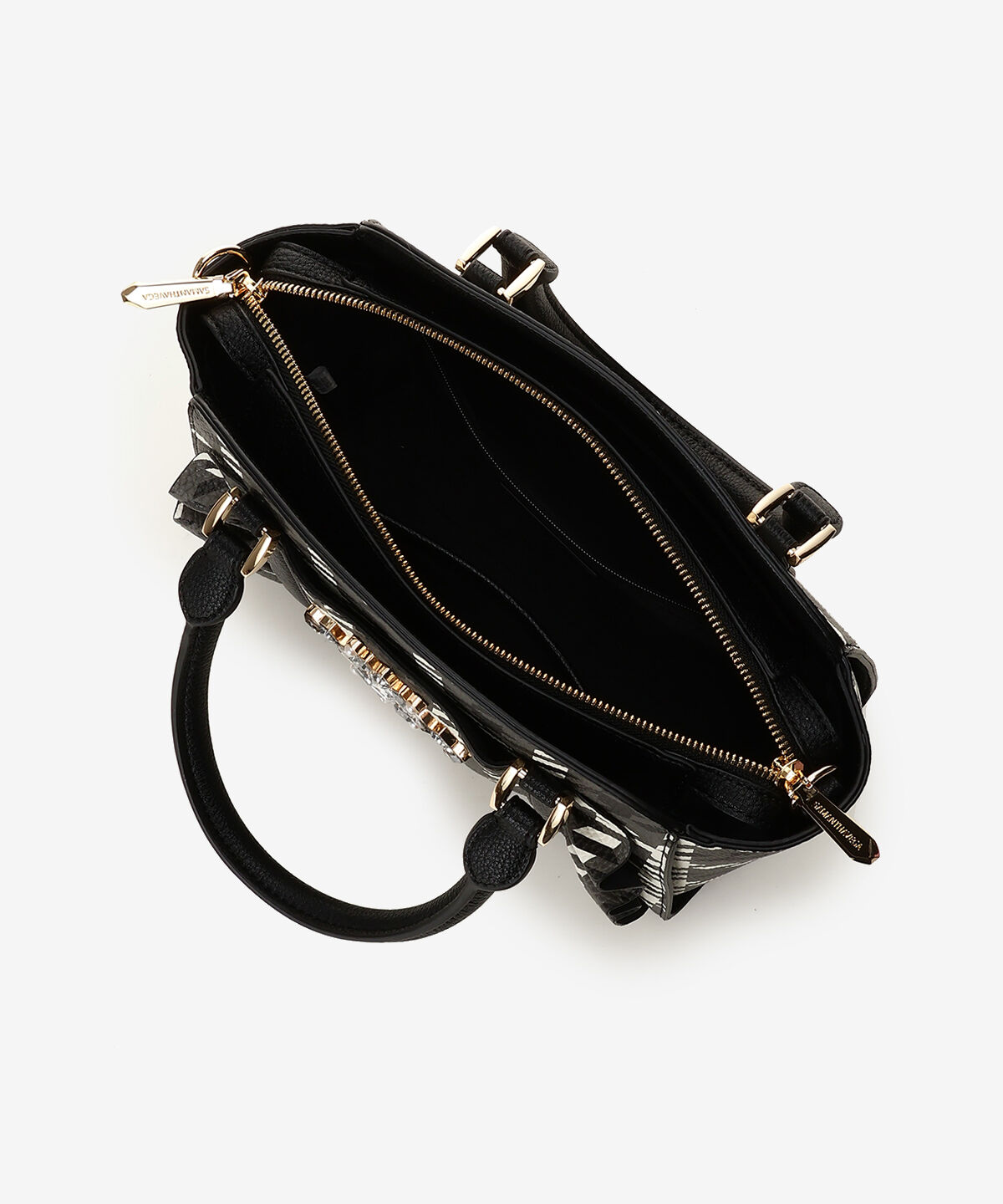 Samantha Vega「チェックビジューフリルハンドバッグ」|ハンドバッグ|