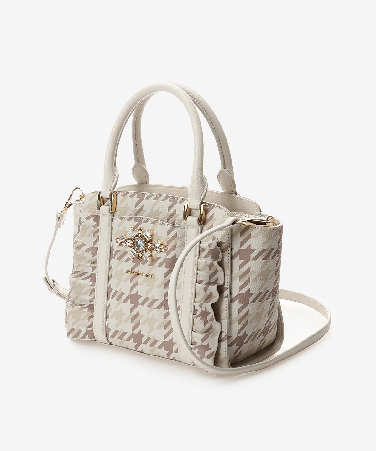Samantha Vega「チェックビジューフリルハンドバッグ」|ハンドバッグ|