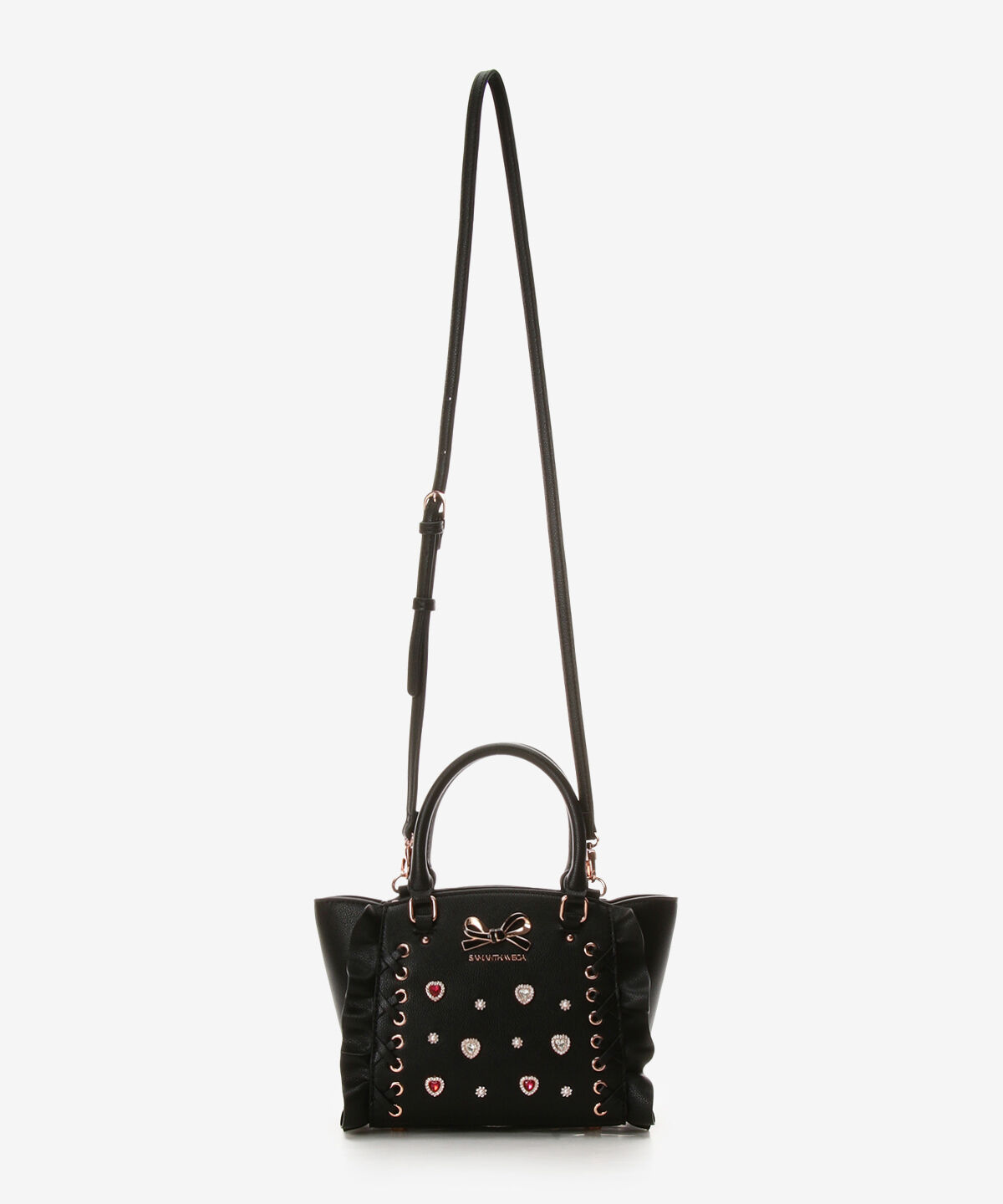 Samantha Vega「レースアップハートビジューフラッタ―(ミニ)」|ショルダー・メッセンジャー|