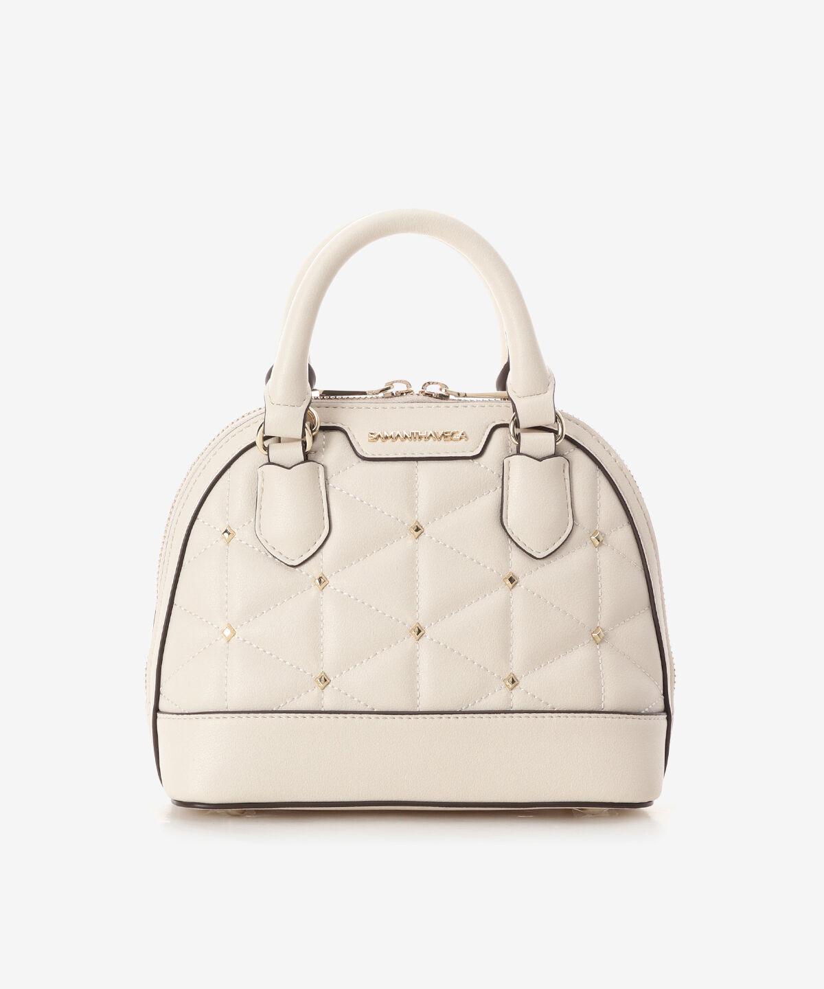 Samantha Vega「キルティングスタッズハンドバッグ（ミニ）」|ハンドバッグ|オフホワイト