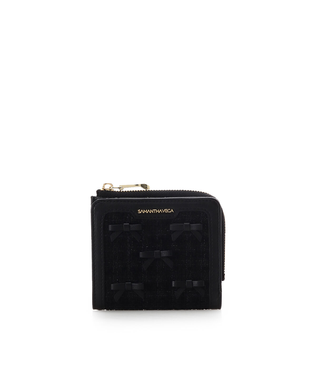 Samantha Vega「ツイードリボン折財布」|財布|ブラック