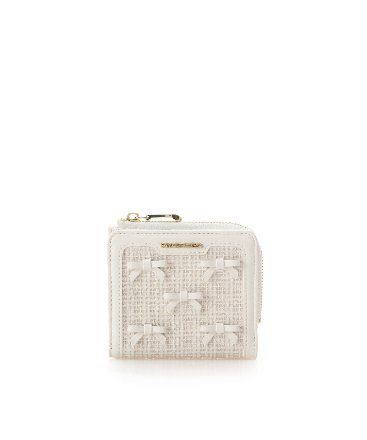 Samantha Vega「ツイードリボン折財布」|財布|ホワイト