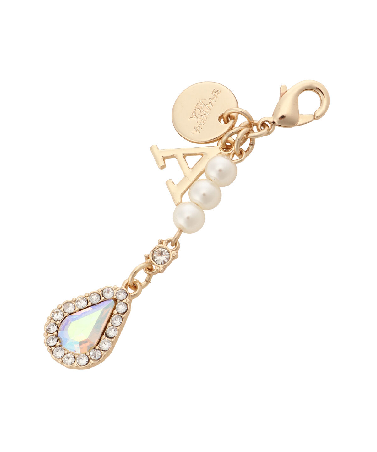 Samantha Vega「ドロップビジューイニシャルチャームA」|チャーム・キーホルダー|ゴールド