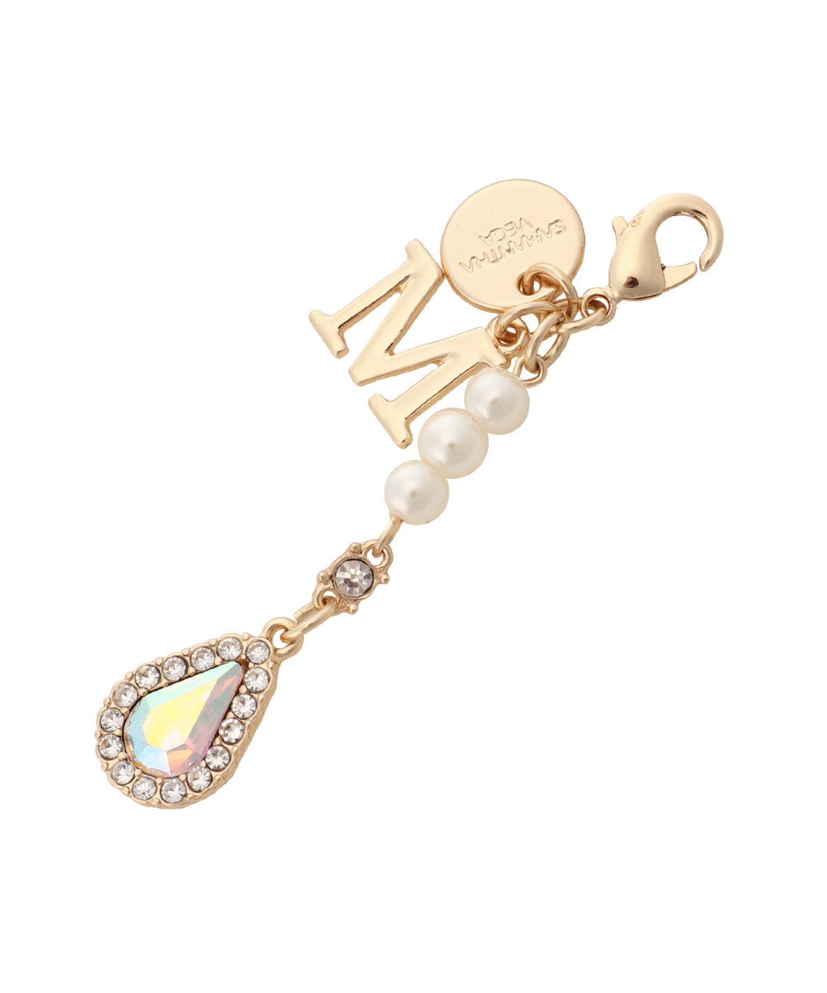 Samantha Vega「ドロップビジューイニシャルチャームM」|チャーム・キーホルダー|ゴールド