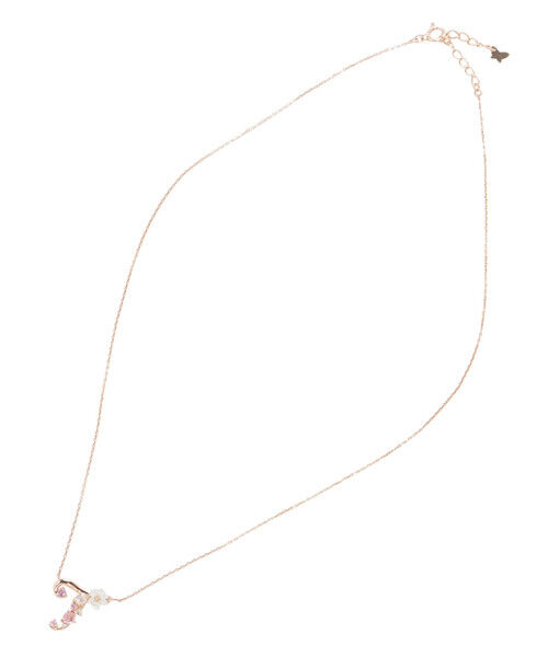 Samantha Tiara「K18 SPG フラワーレターズイニシャルネックレス 大 (T)」|ネックレス|