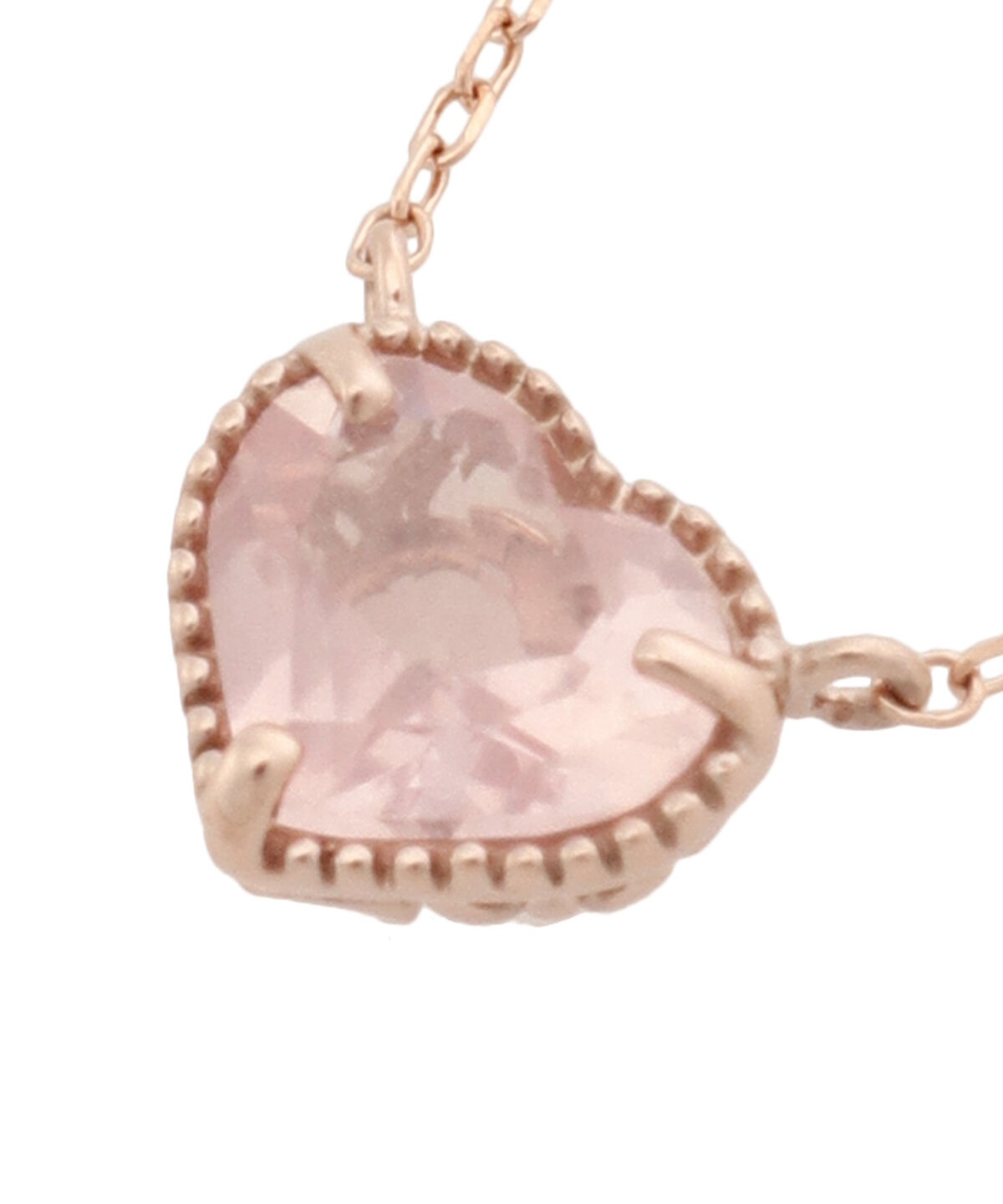 Samantha Tiara「K10 PG　ローズクォーツハートネックレス(小)」|ネックレス|