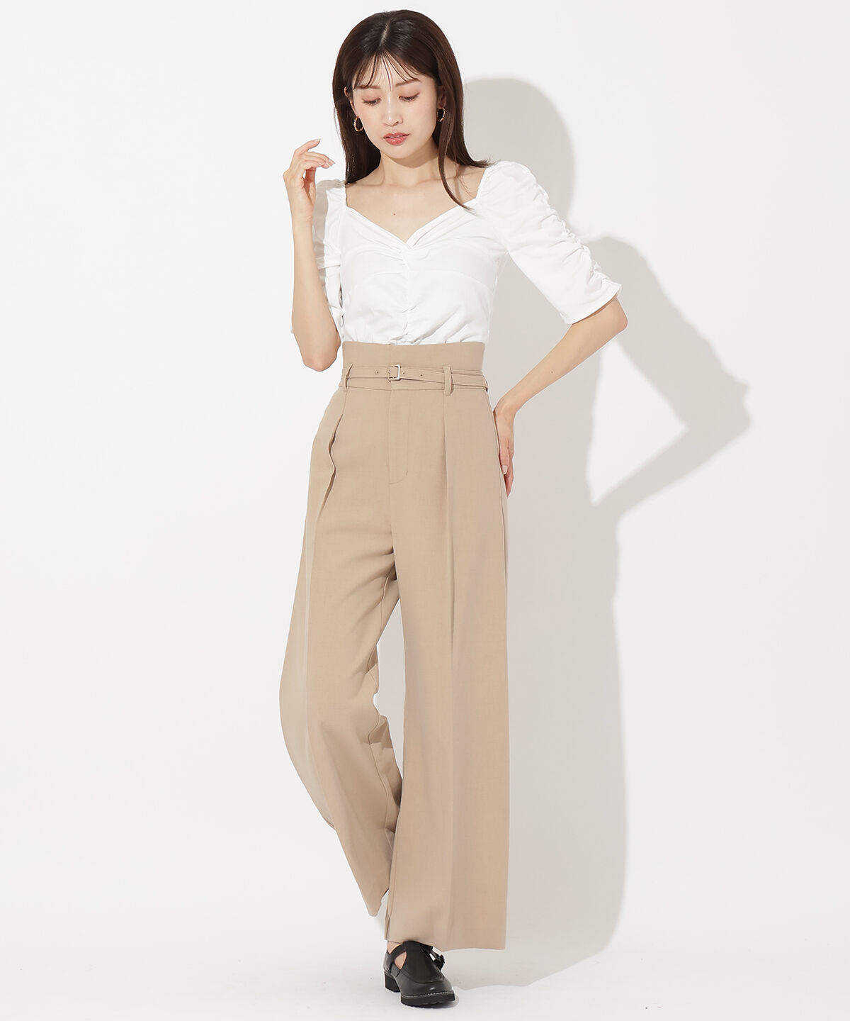 アンドクチュール「ツィルベルト付ワイドパンツ」|その他|