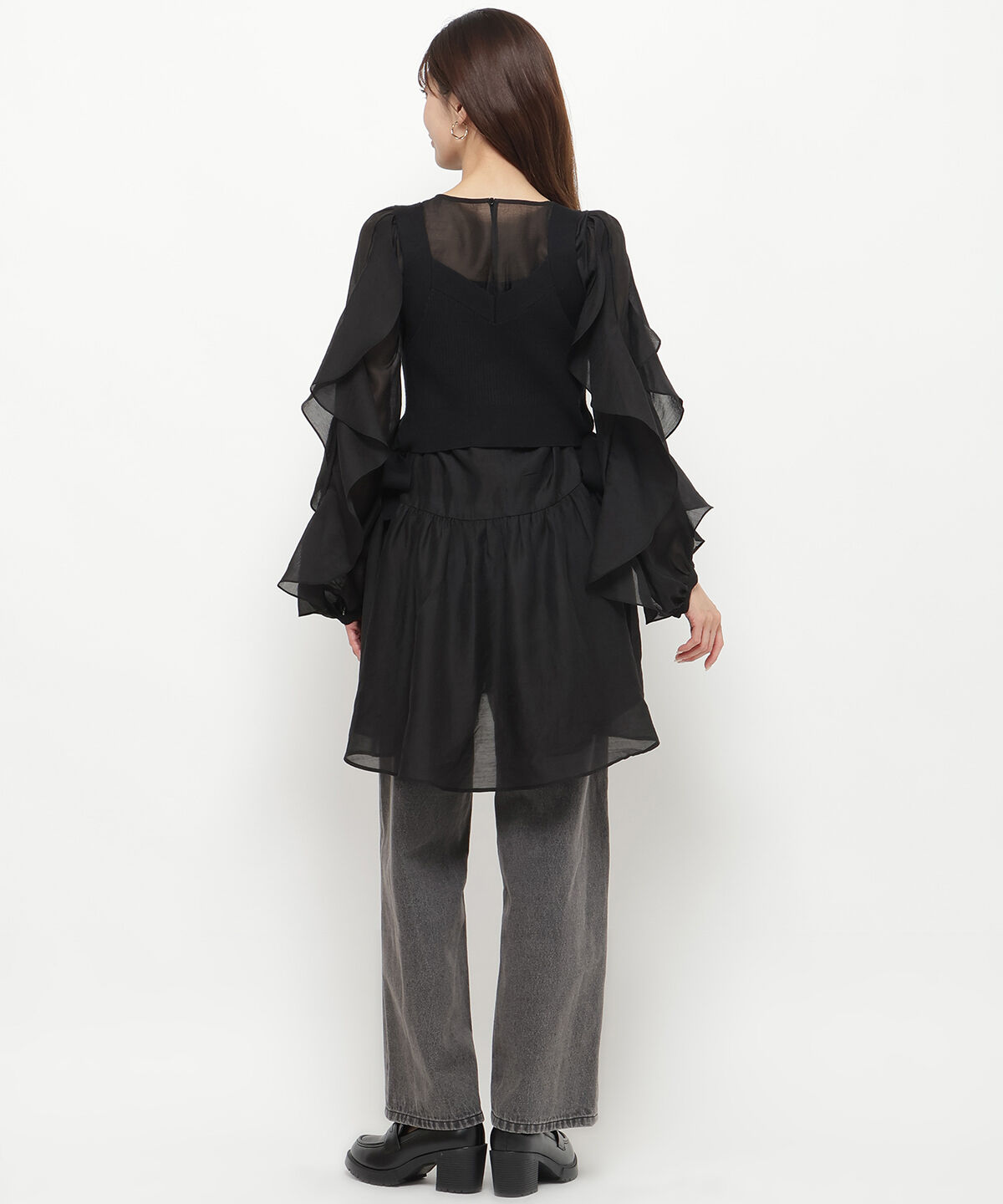 アンドクチュール「ニットレイヤードチュニック」|チュニック|