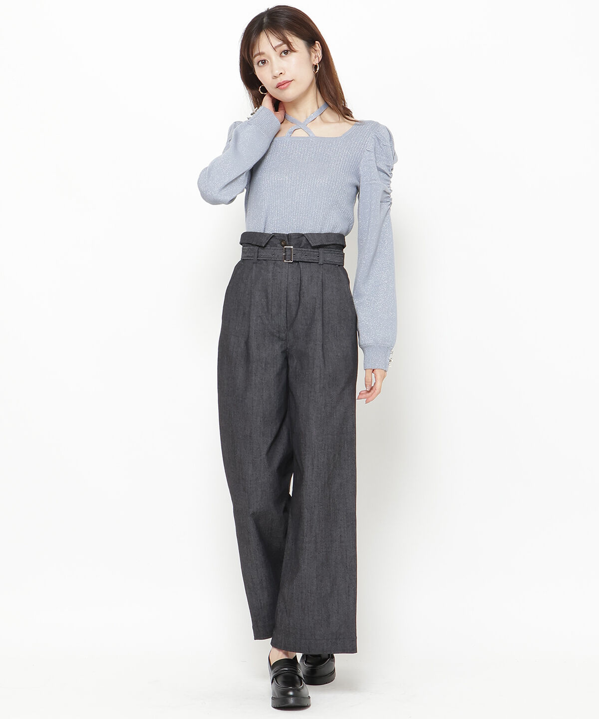 アンドクチュール「デニムライクハイウエストパンツ」|その他|