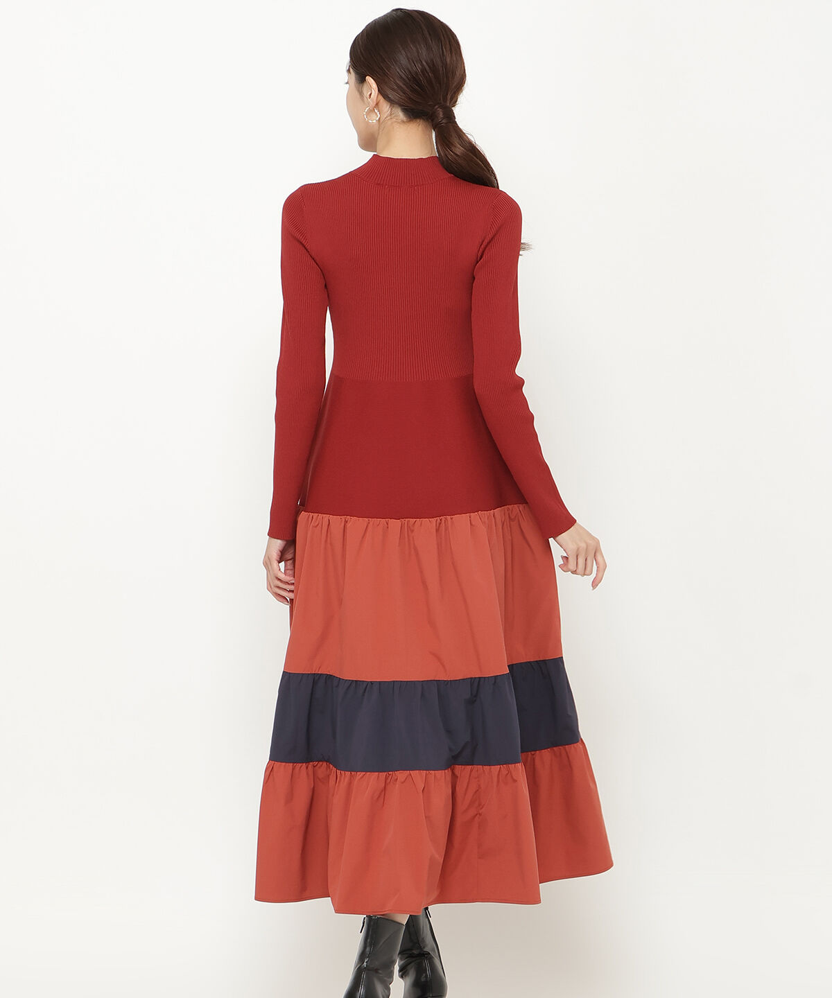 アンドクチュール「布帛ティアードドッキングワンピース」|ワンピース|