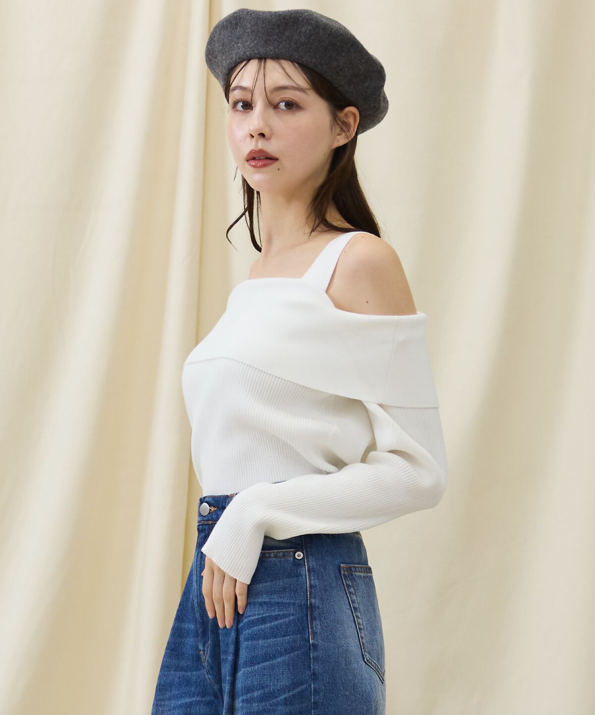 アンドクチュール「オフショルニットプルオーバー」|ニット・セーター|