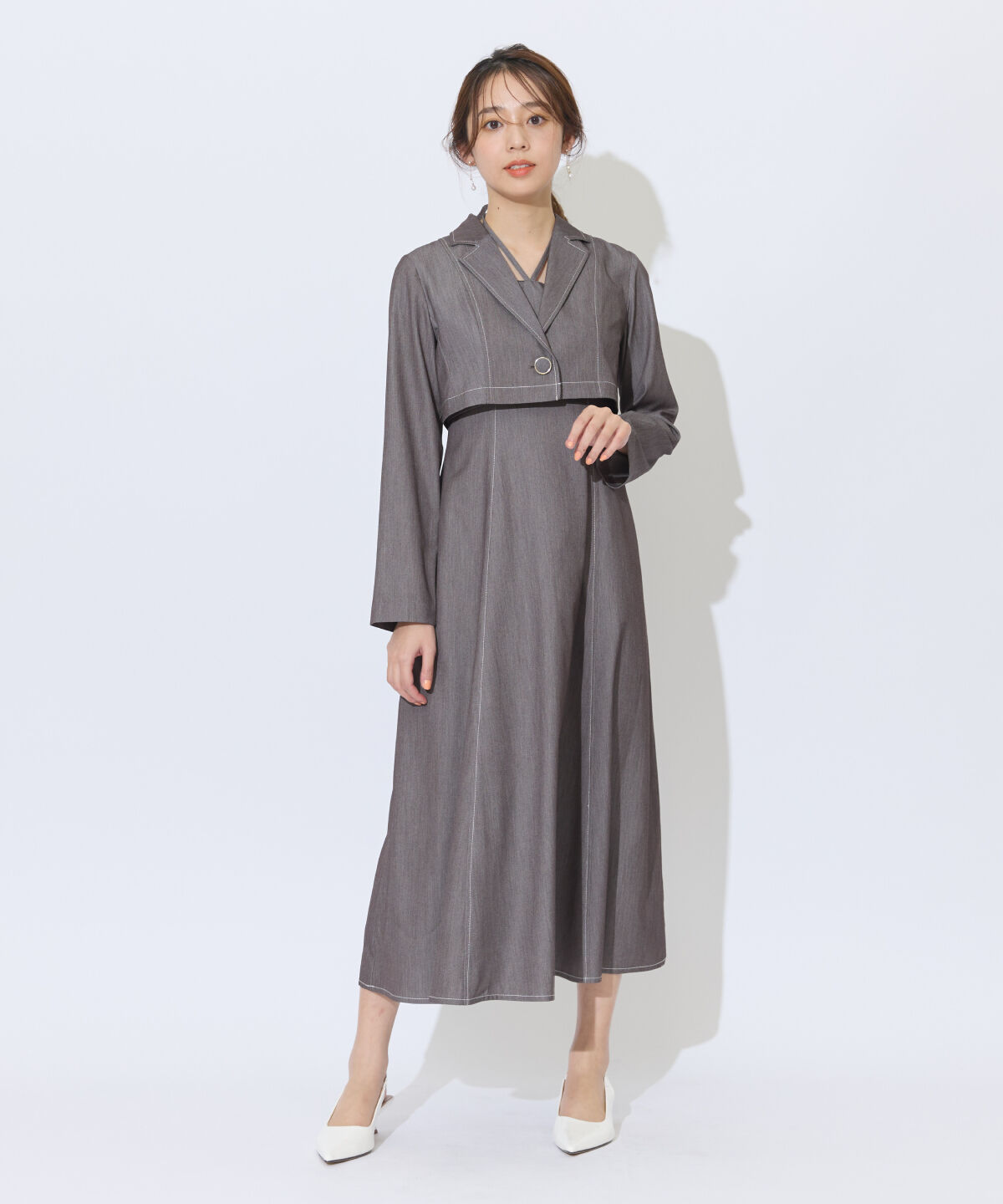 アンドクチュール「デニムライクアンサンブルワンピース」|ワンピース|