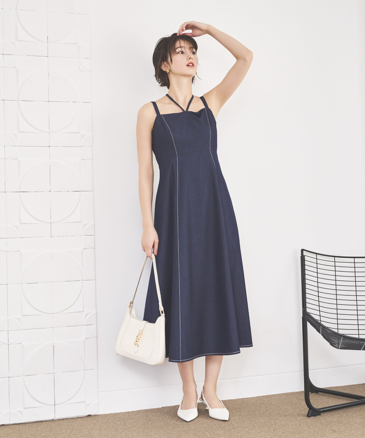 アンドクチュール「デニムライクアンサンブルワンピース」|ワンピース|