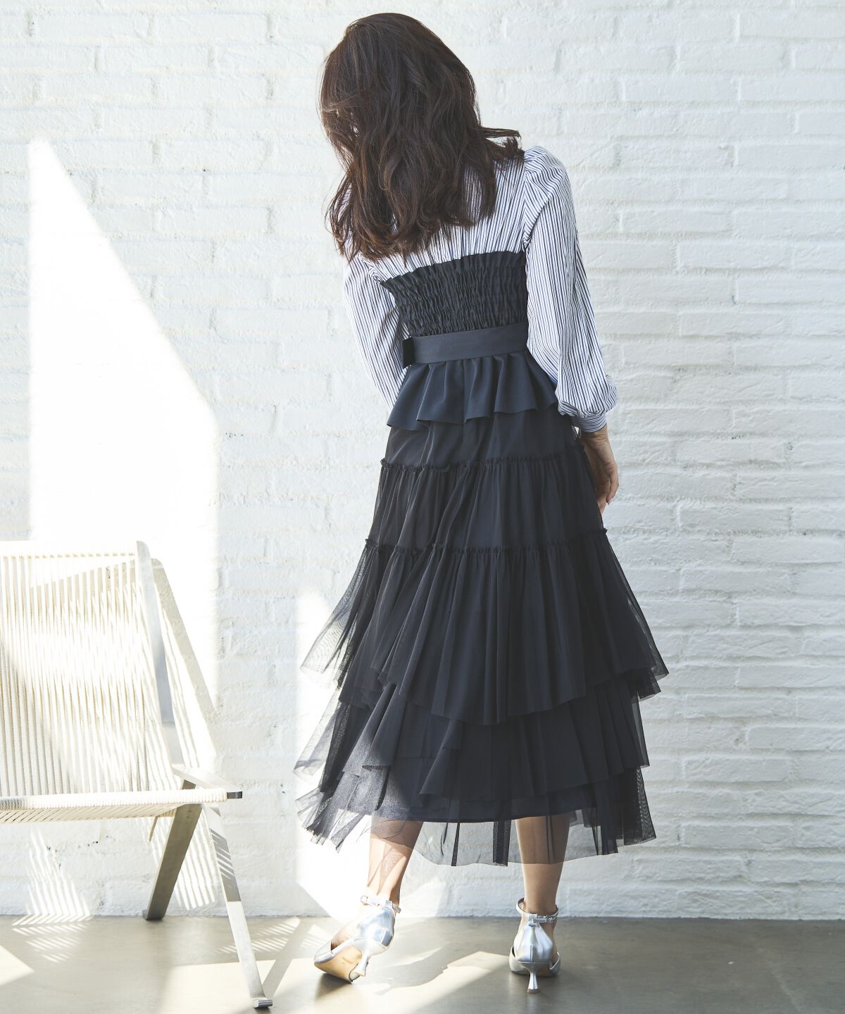 アンドクチュール「ビスチェ切替ドッキングワンピース」|ワンピース|