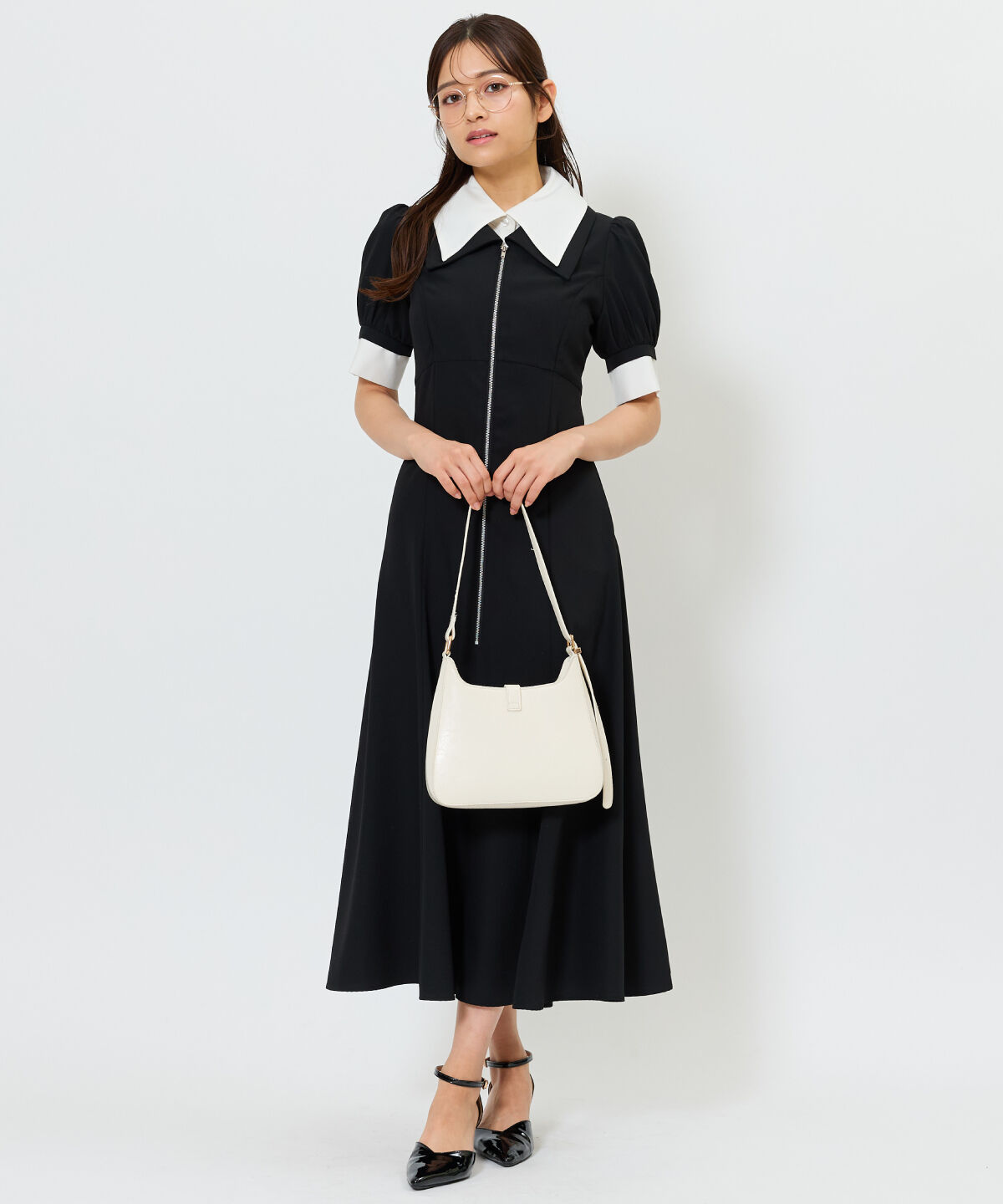 アンドクチュール「ダブルカラーZIPワンピース」|ワンピース|