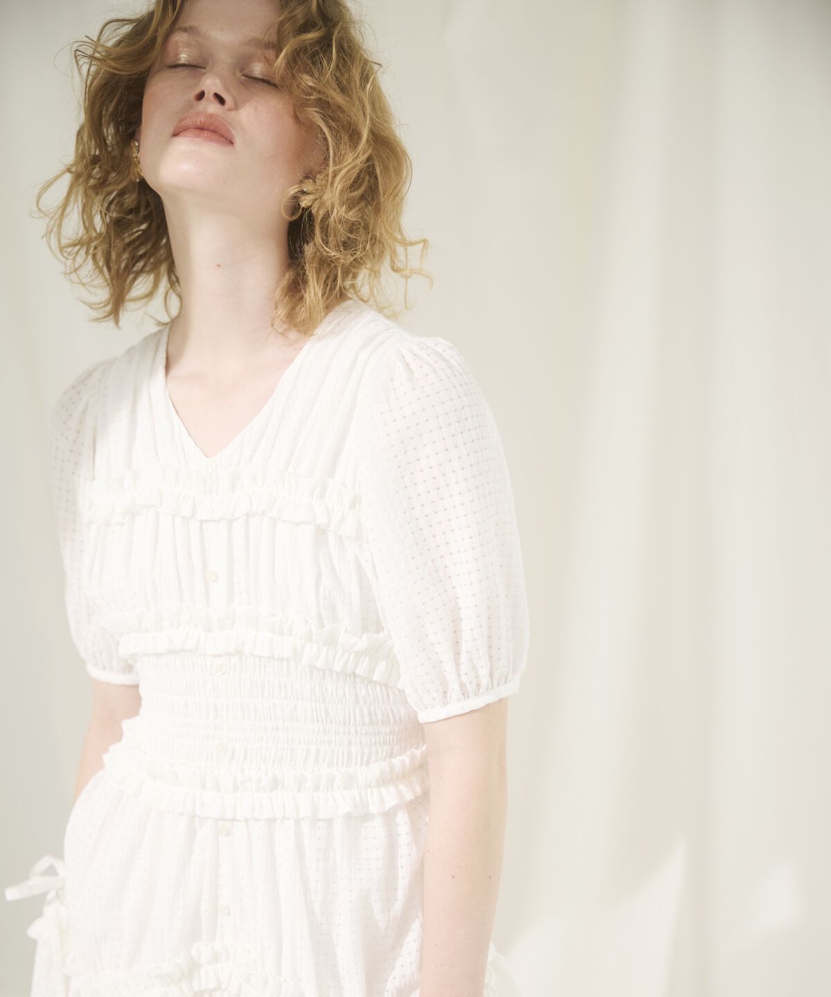 アンドクチュール「シャーリングビスチェワンピース」|ワンピース|