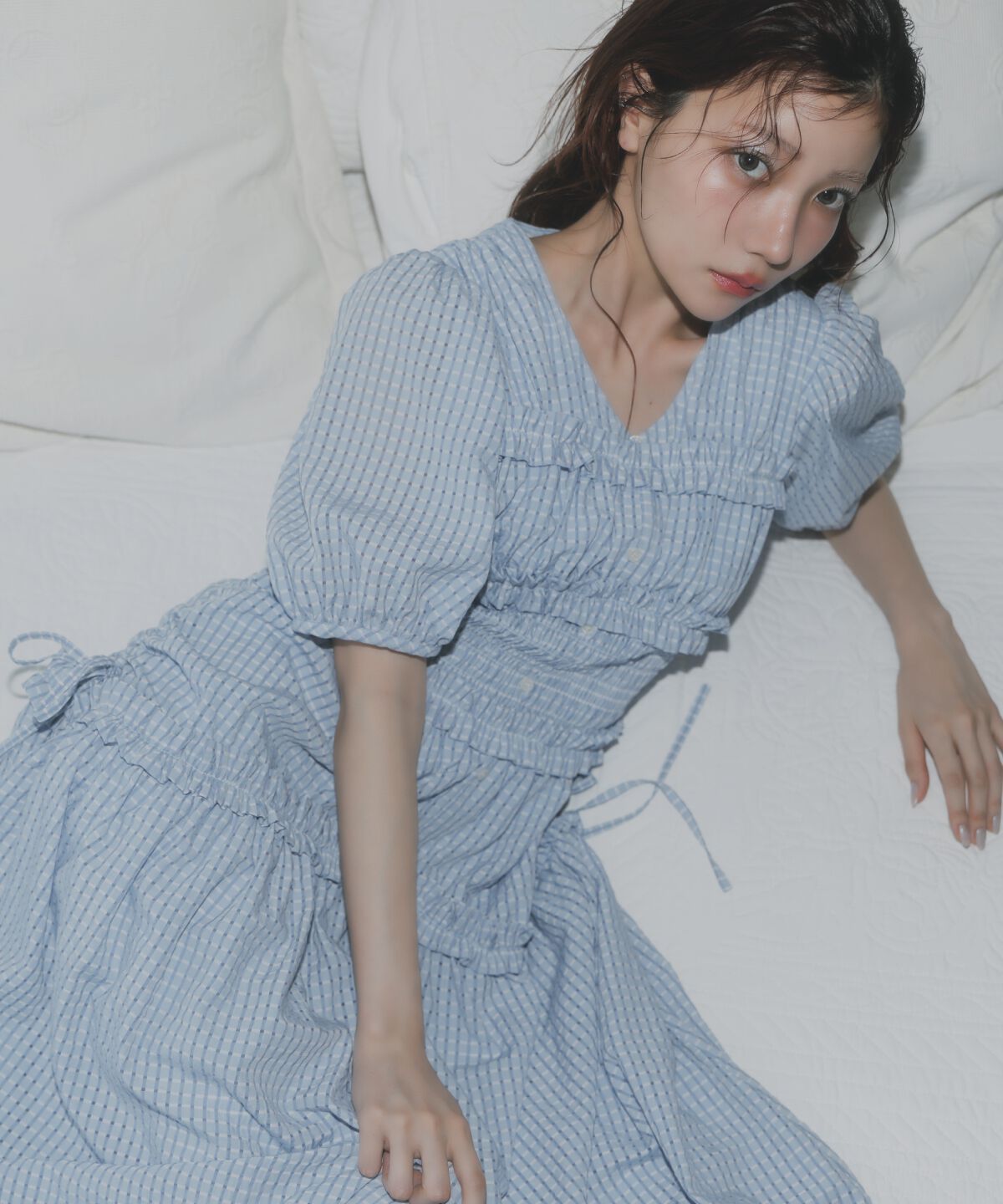 アンドクチュール「シャーリングビスチェワンピース」|ワンピース|