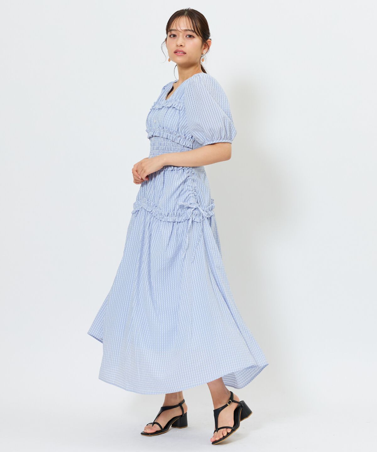 アンドクチュール「シャーリングビスチェワンピース」|ワンピース|