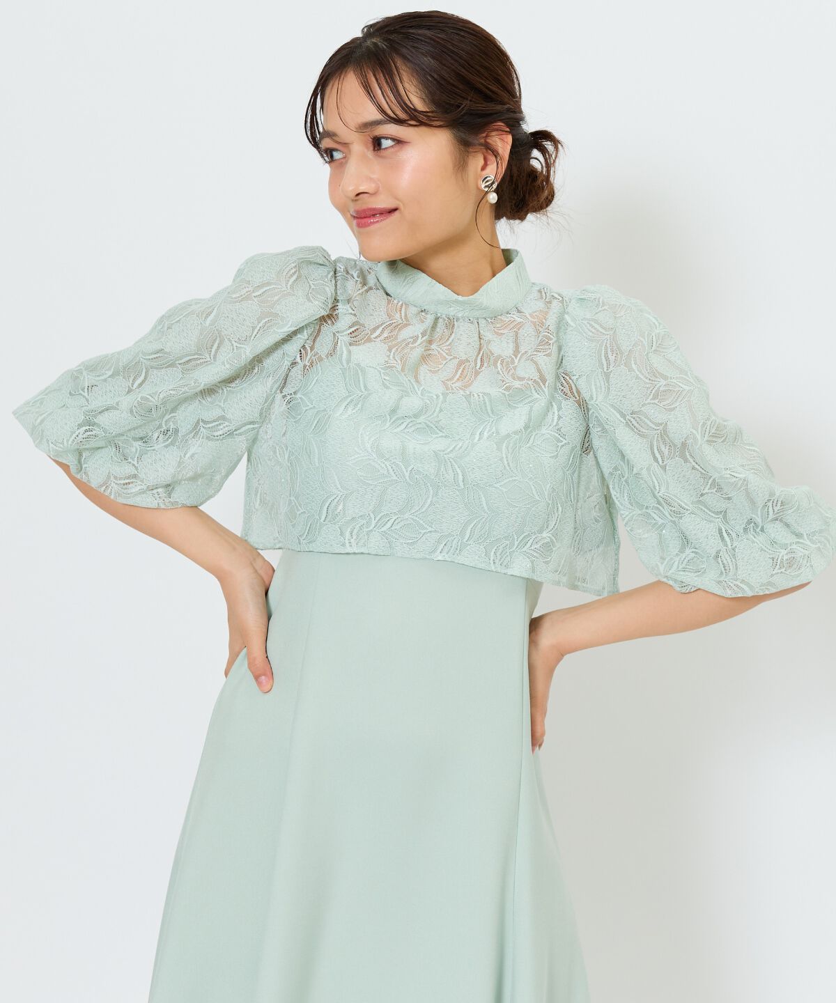 アンドクチュール「リーフレースレイヤードレス」|ドレス|