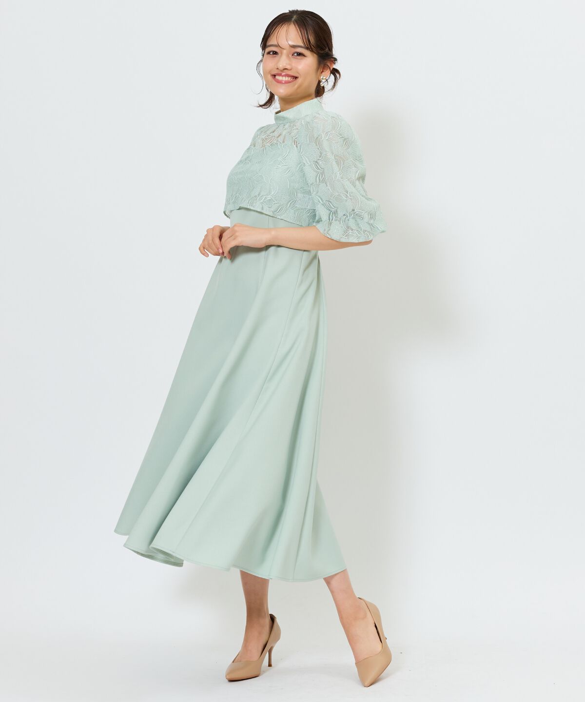 アンドクチュール「リーフレースレイヤードレス」|ドレス|