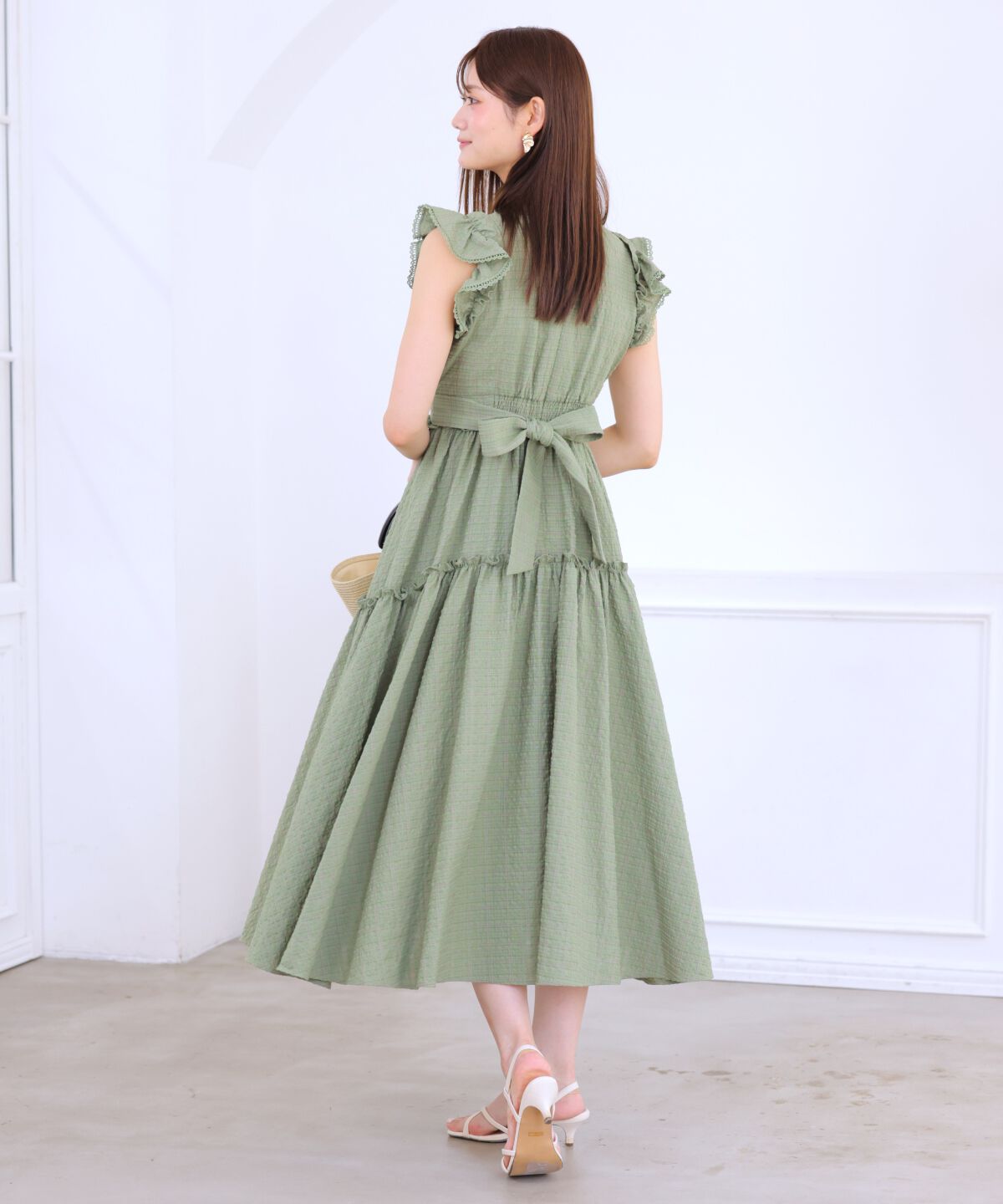 アンドクチュール「サッカーチェックティアードワンピース」|ワンピース|