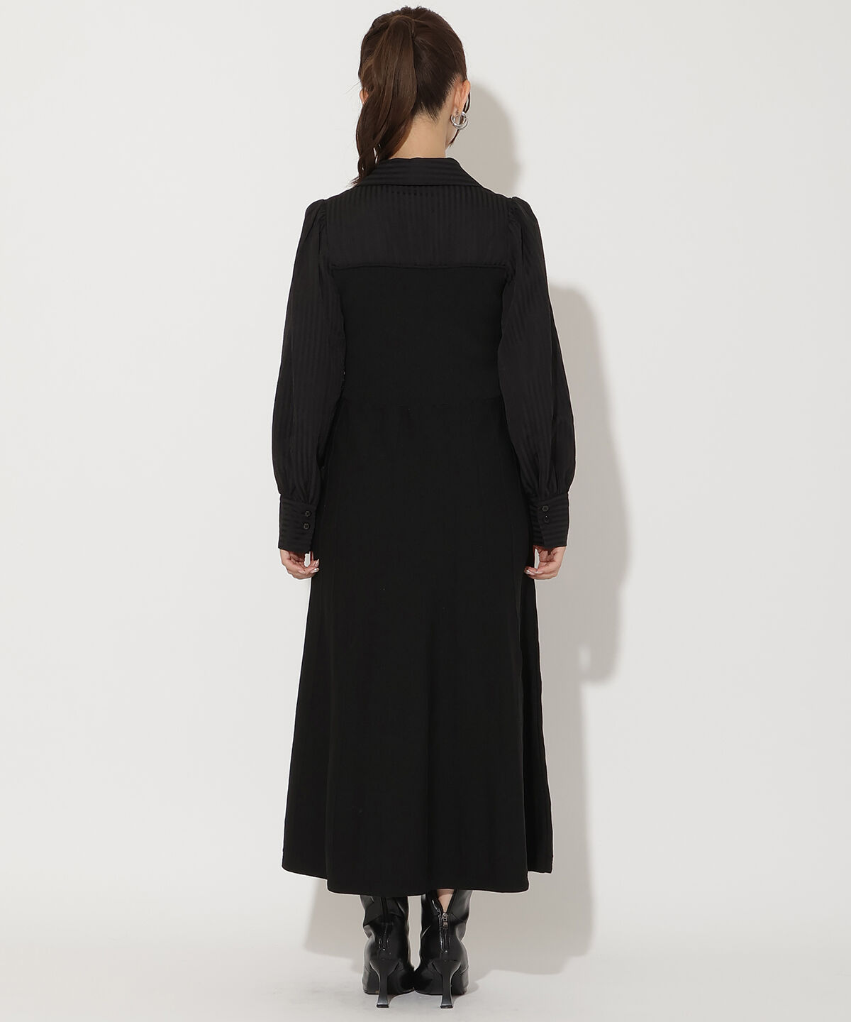 アンドクチュール「ニットビスチェ風スキッパーワンピース」|ワンピース|