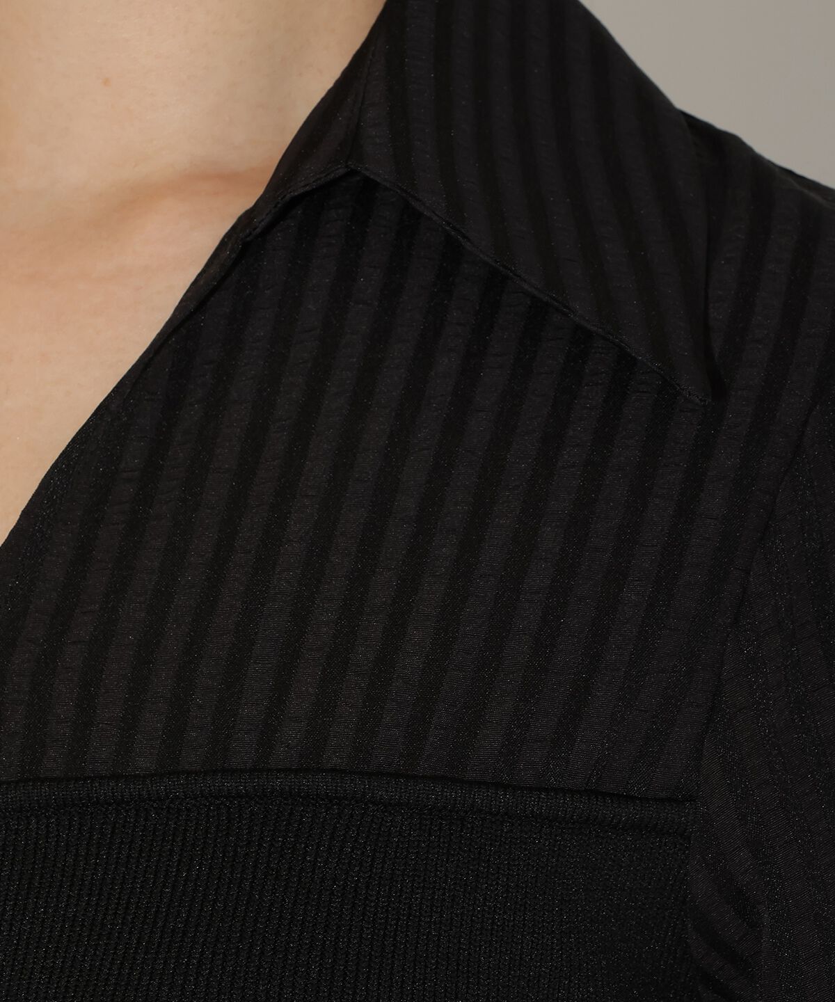 アンドクチュール「ニットビスチェ風スキッパーワンピース」|ワンピース|