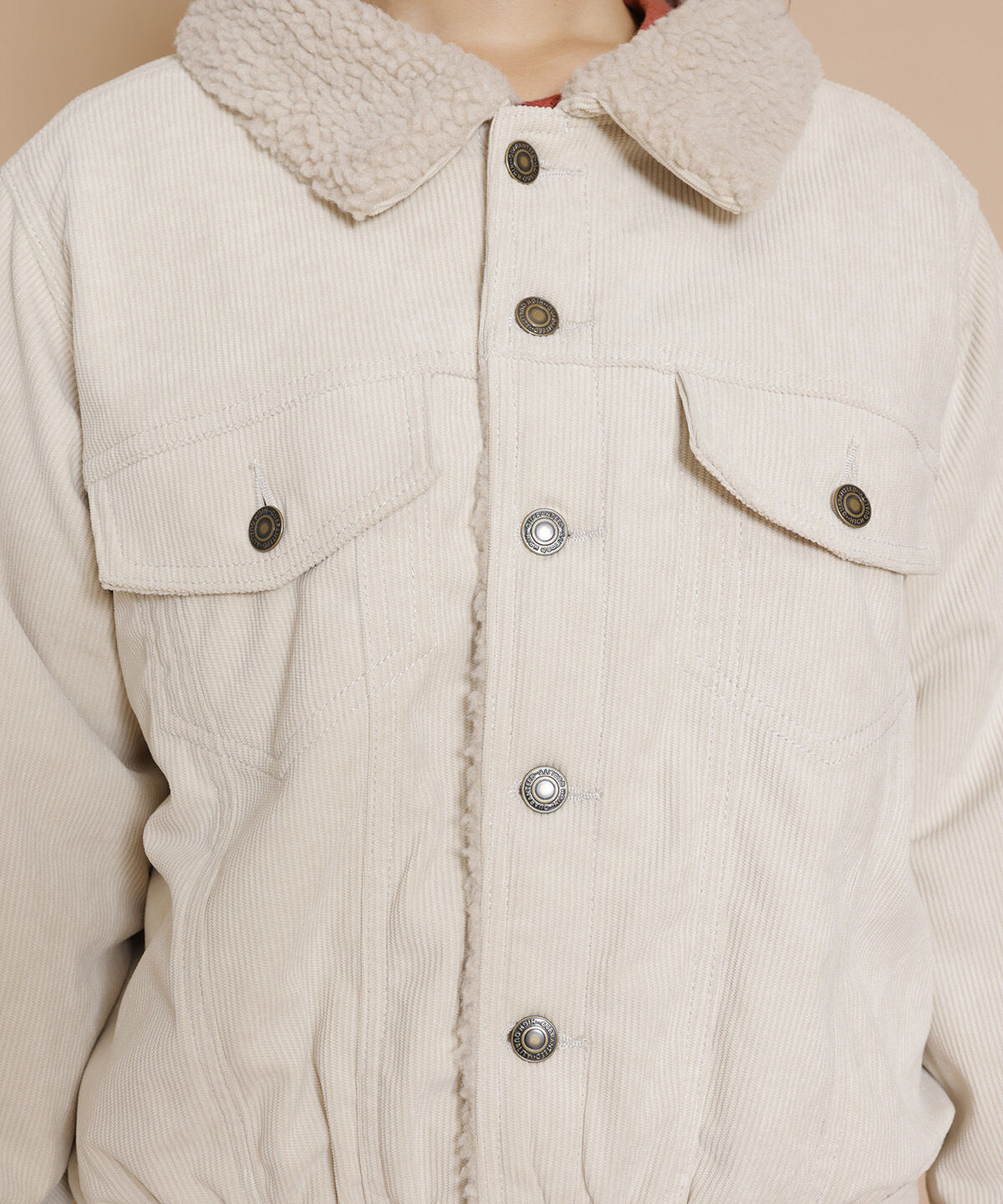 REDYAZEL「ボアコーデュロイデニムジャケット」|ブルゾン・スタジャン|