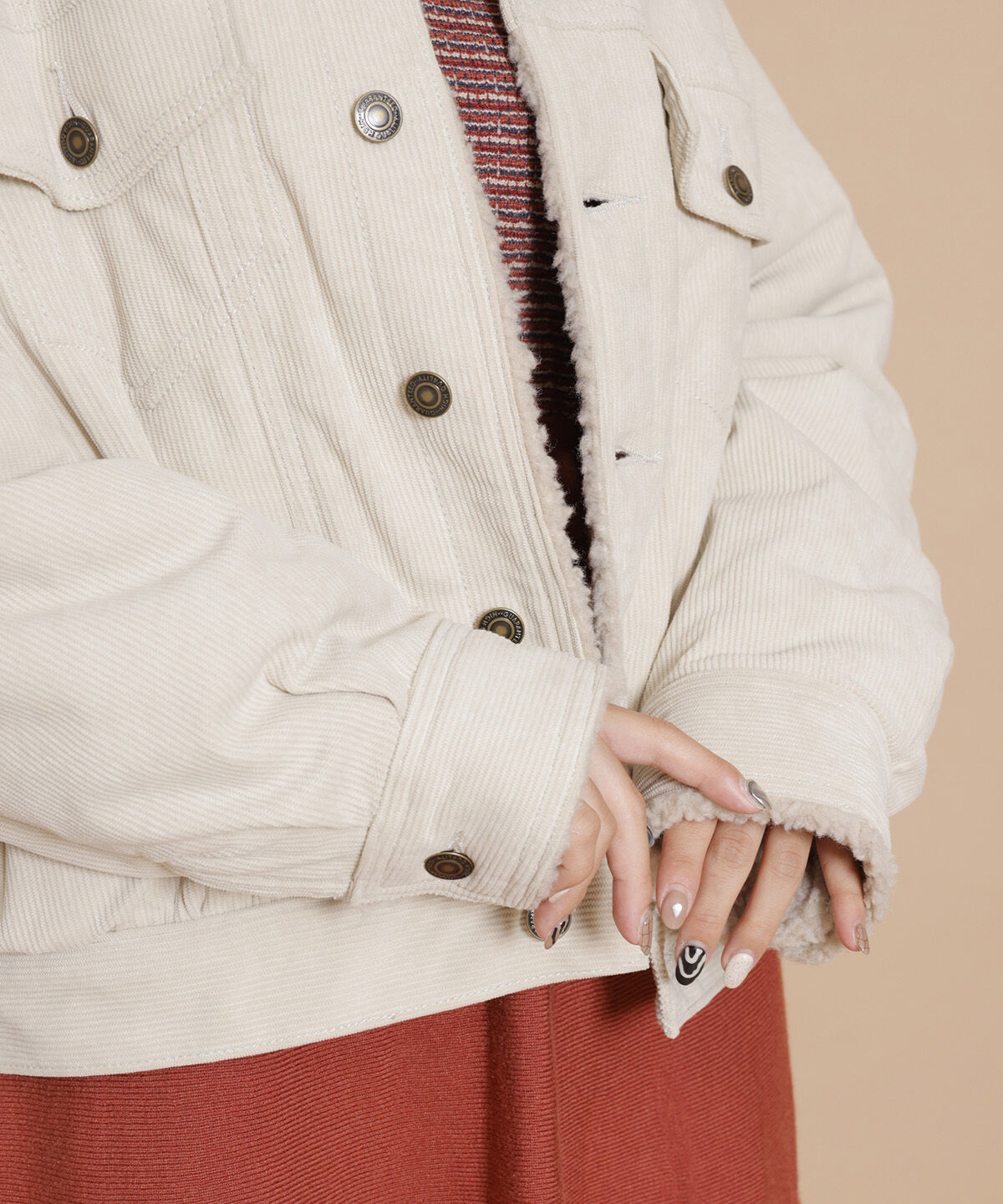 REDYAZEL「ボアコーデュロイデニムジャケット」|ブルゾン・スタジャン|