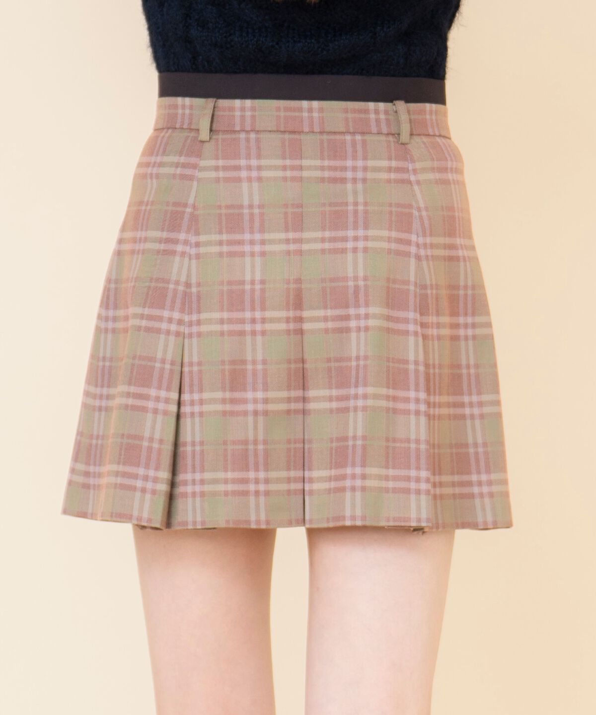 REDYAZEL「ボックスタックチェックスカート」|フレア|