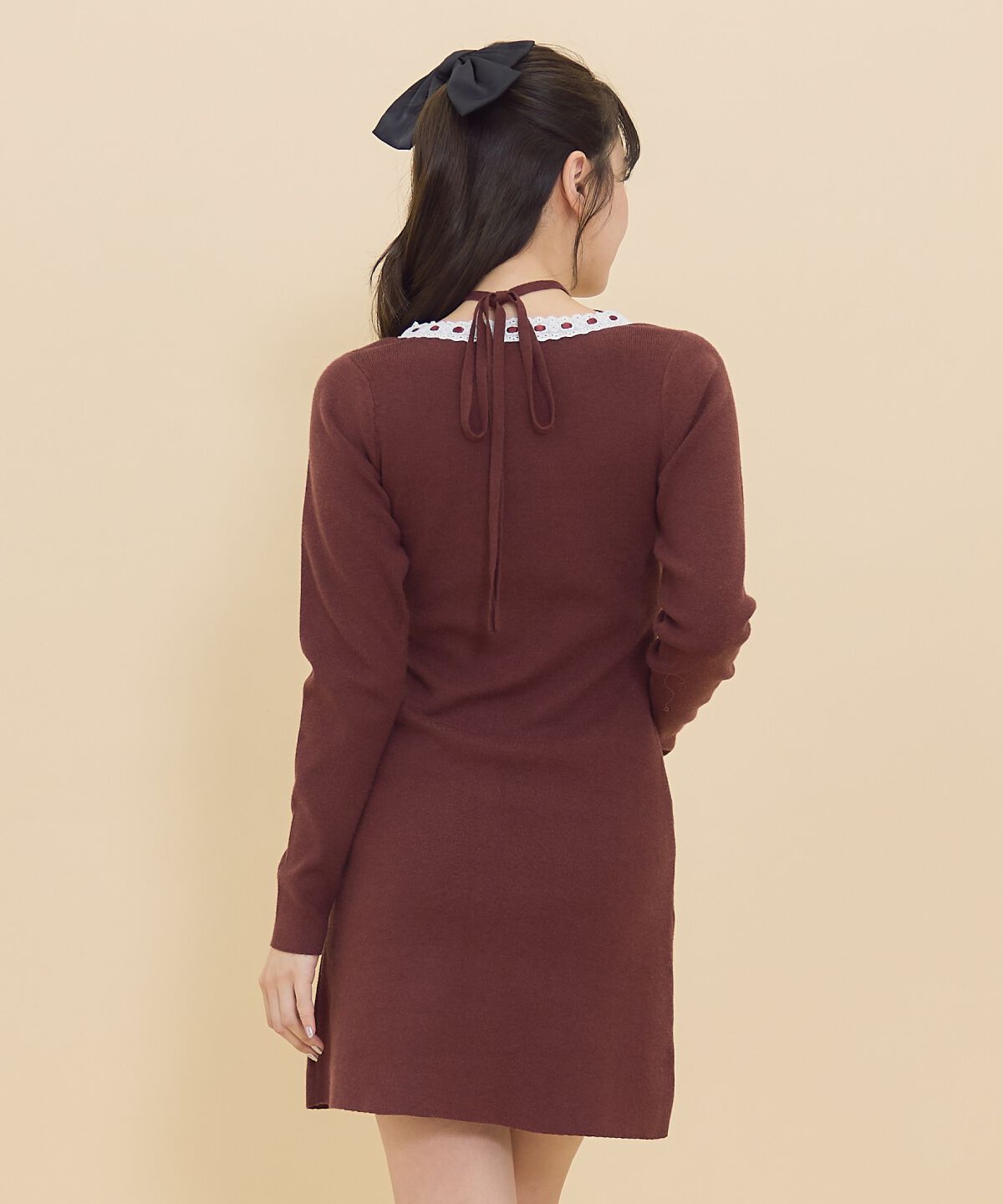 REDYAZEL「レーストリミングニットワンピース」|ワンピース|