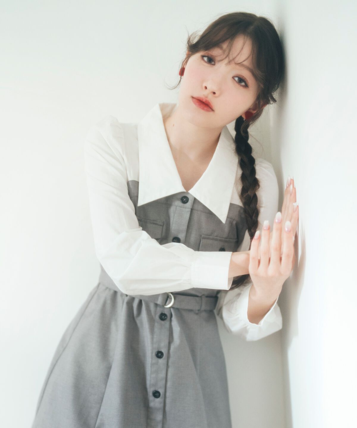 REDYAZEL「レイヤードデザインミニシャツワンピース」|ワンピース|